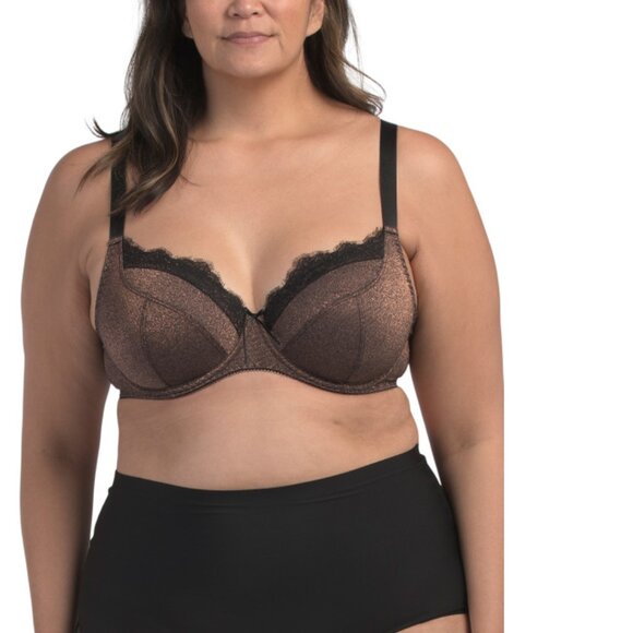 ANTIGEL BY LISE CHARMEL copper Disco Copper Metallic Lace Demi Bra - Picture 1 of 1
